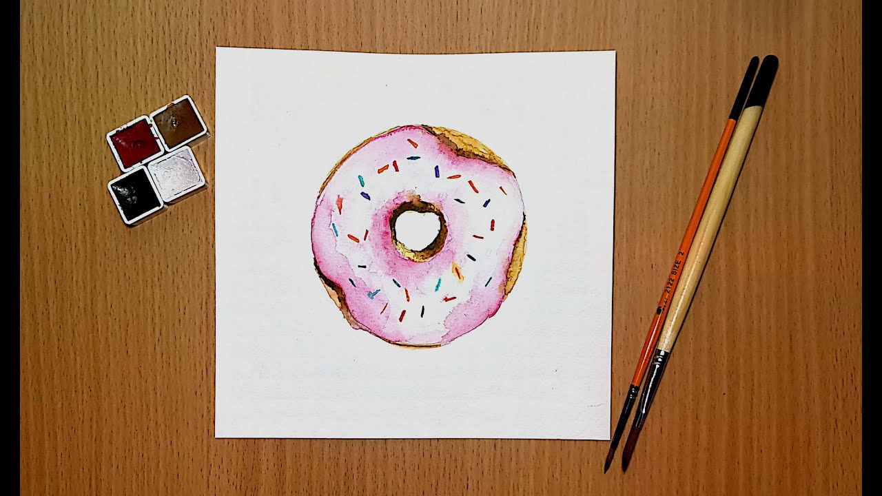 Easy Watercolor Painting Ideas - How to Paint Donuts with Watercolors ...