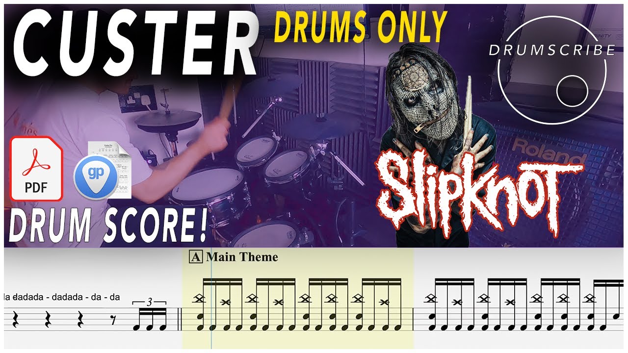 Custer (DRUMS ONLY) Slipknot DRUM SCORE Sheet Music PlayAlong