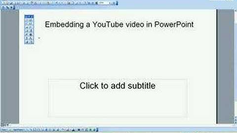 How to Embed a YouTube video in PowerPoint