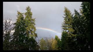 Time-lapse of the formation of a rainbow after a rain storm. 4K Time-lapse with Audio 03/28/2025
