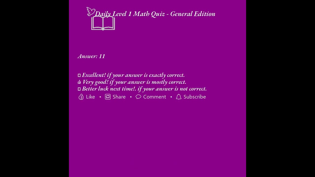 Level 1 Daily Math Quiz With General Edition 5Q Jan 25 2026