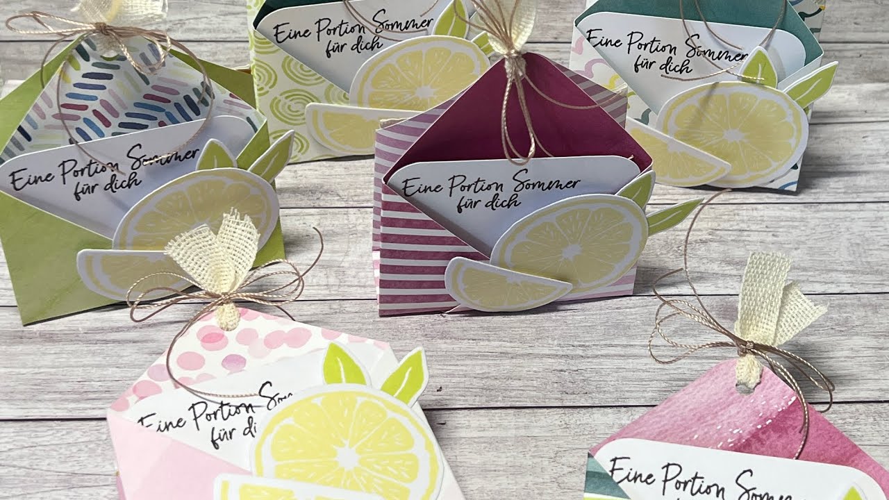 Basteln mit Designerpapier 💚 Teebeutelverpackung mit Zitronen 💚 Sommergruß 💚 Stampin‘ Up! 💚 #15