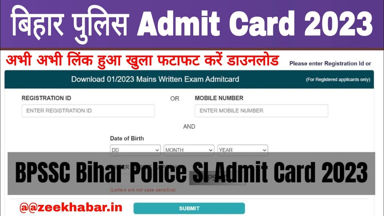 Bihar Police SI Admit Card Download 2023, Bihar Police SI Exam Date 2203, Bihar Police Notice 2023