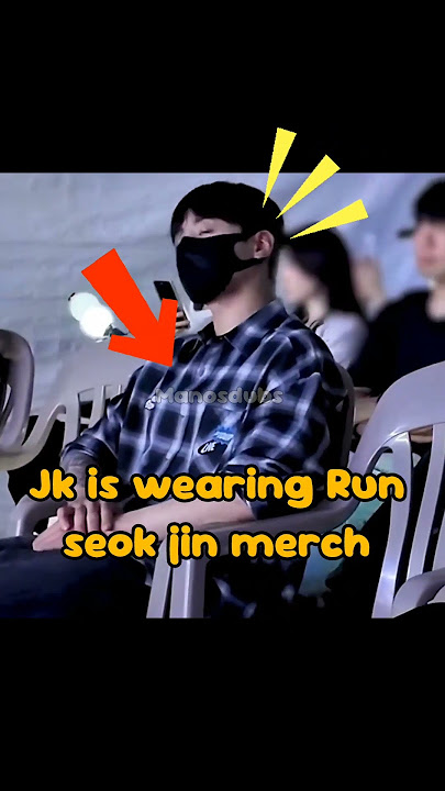 jk feeling jin's music.....jungkook wearing jin's merch. #jinkook #kookjin #btsshorts