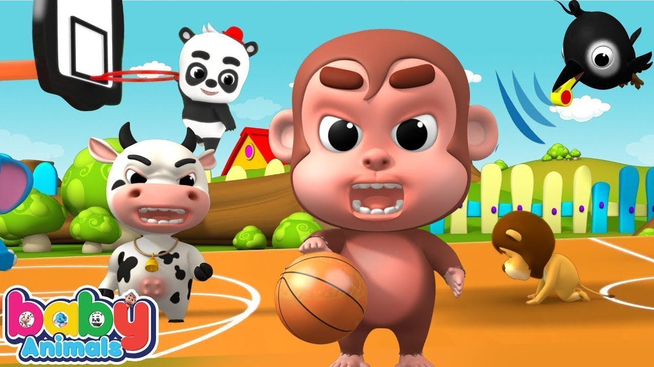 Cartoons for Kids | Baby Animals Play Basketball Game 3D Animation | Funny Kids Games Cartoons