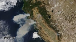 As wildfires burn across california, nasa satellites help gather data
about where the fires are and how smoke travels state. from fi...