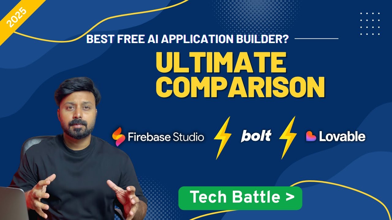 Firebase Studio vs Bolt vs Lovable 🔥 | Best Free AI Application Builder? Full Review & Comparison!