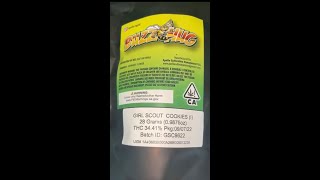 Buzz Nug Girl Scout Cookies strain review 1 oz THC 34%