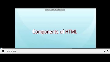 Grade 7 - Computer Science - Ch 6 – Introduction to HTML - Components of HTML