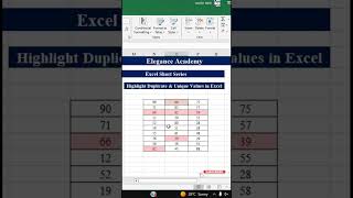 Highlight Duplicate &amp; Unique Values in Excel 🔥#excel #msexcel #eleganceacademy #highlights