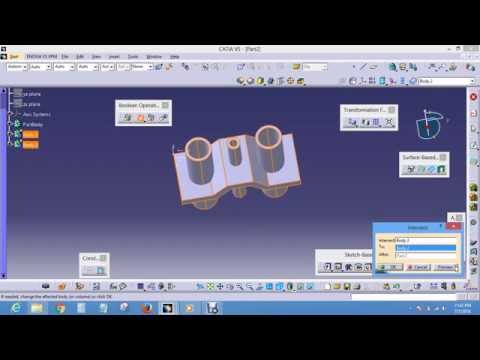Catia 3D Basic Level-2: Use of boolean operation - intersect