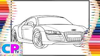 Audi TT Sport Car/Audi TT Iconic Car Coloring Page/Art Drawing/Coloring as a Hobby/Car Coloring Book
