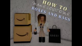 HOW TO MAKE CUSTOM BOXES AND BAGS IS BLOXBURG!!! HOW TO MAKE CUSTOM BOXES AND BAGS IS BLOXBURG!!!