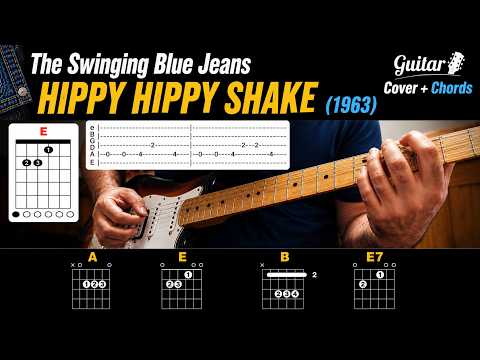 Hippy Hippy Shake - The Swinging Blue Jeans | Guitar Cover + Chords & Tabs On Screen