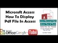 Microsoft Access How To Display Pdf File In Access