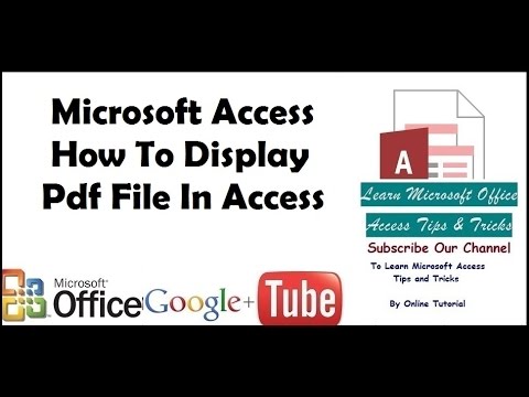 Microsoft Access How To Display Pdf File In Access Youtube