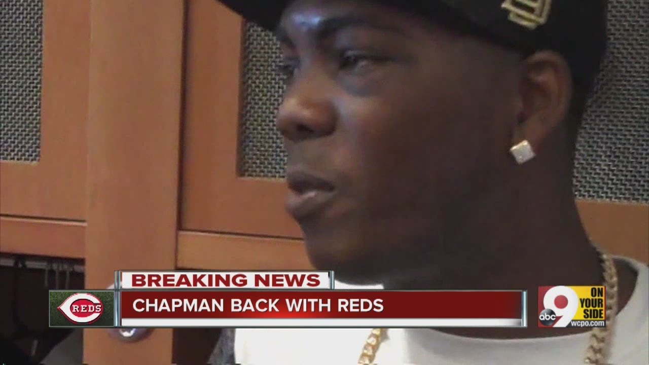 Aroldis Chapman returns to Reds' clubhouse days after being struck in face  by batted ball 