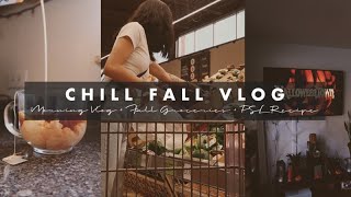 CHILL FALL WEEKEND VLOG: morning vlog | fall groceries | diy pumpkin spice latte