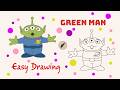 How to Draw a TOY STORY ALIEN! Green Man👽🚀  Easy Step by Step for Kids &amp; Beginners #lidoartworks
