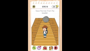 Brain test game 🧠✨# level 53# save the man from the boulder# gaming 🧠✨