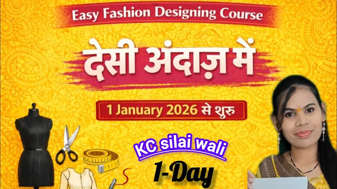 Easy Fashion Designing Course ..देसी अंदाज में।👉 फैशन डिजाइनिंग कोर्स।