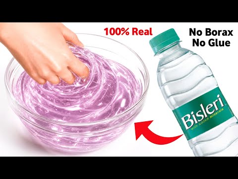 How to make Water Slime without Glue or Borax | No Borax No Glue Barrel-0 Water Slime at home [ASMR]