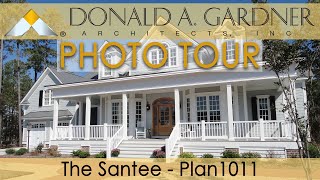 Two-story Farmhouse home plan with wrap-around front porch | The Santee