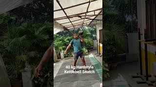 40 kg Hardstyle Kettlebell Snatch 3 reps set 1 #snatch #kettlebellworkout #kettlebellsnatch #sfg1