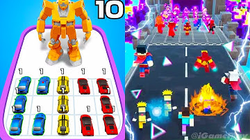 Hero Craft Merge Run vs Merge Battle Car ⭐ Merge Battles