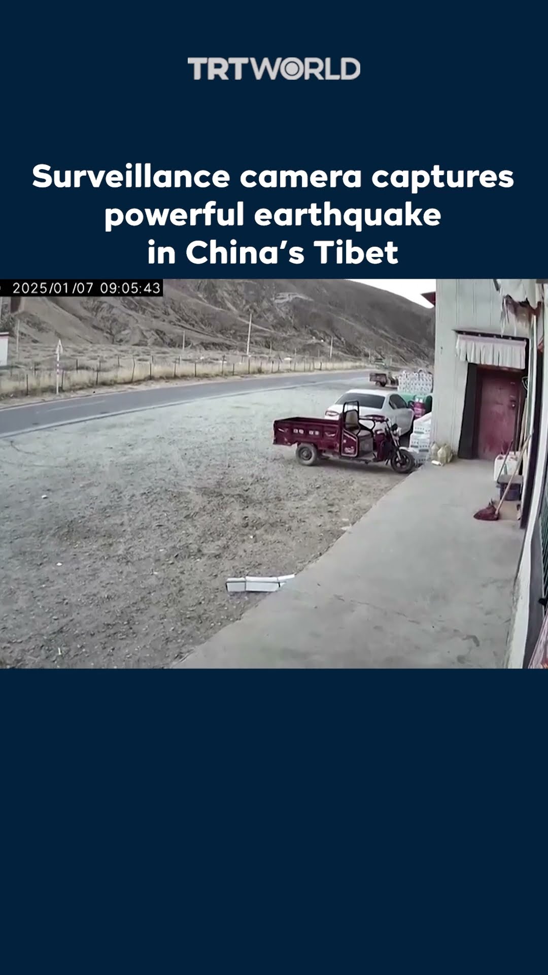 Surveillance camera captures powerful earthquake in China’s Tibet