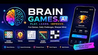 https://brain-games-ai.base44.app/  Nice for any age , Brain Games AI screenshot 4