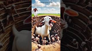 Terrified Goat Surrounded By Undead Rising From Pit.#cartoon and #viralvideo .