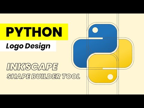 Python Logo Design with Grid System - INKSCAPE Shape Builder Tool