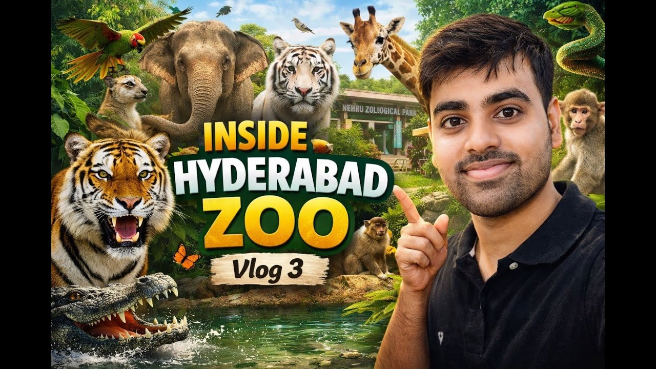 Nehr﻿u Zoological Park Hyderabad 🐘 | Safari Ride & Animals | Vlog 3