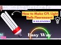 SolidWorks Tutorial Fluorescent Lamp | How to Make CFL Light Bulb Fluorescent in Solidworks