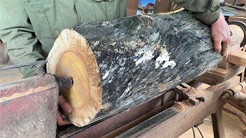 Woodturing Skills Work With Wood Lathe Easily // Beautiful Vases From An Ugly Log Are Remove