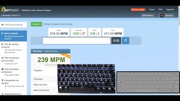 Typing 239 W.P.M. on 10FastFingers (French) | #3 ALL-TIME