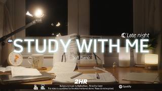 🥕2-HOUR STUDY WITH ME Late Night🌙 | 🎹Calm Piano, Rain Sound🌧️ | Pomodoro 25-5 screenshot 5