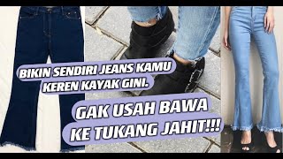 CARA BIKIN RUMBAI DI CELANA JEANS, DIY FRAYED JEANS~ NCEK RIKI #diyjeans