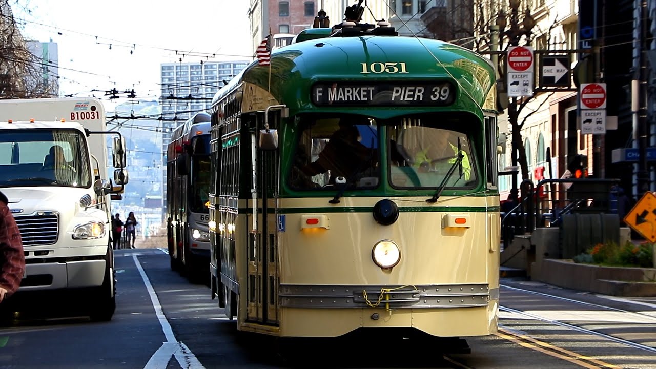 San Francisco MTA / MUNI 1948 St. Louis Car Company PCC Streetcar 1051 On The F Line