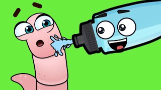Drink more Water Herman the Worm! | Silly Healthy Habits Songs by Papa Joel's English