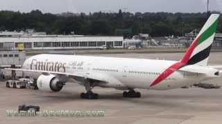 Emirates flugzeug in Düsseldorf flughafen Video Aufnahme am 28.07.2013