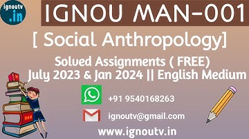 IGNOU MAN-001 Solved Assignment July 2023 & Jan 2024  [FREE] || IGNOU MAAN || IGNOU TV || IGNOU ||