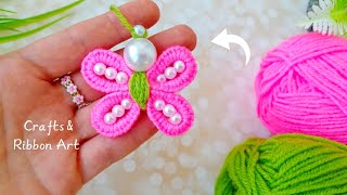 It's so Beautiful 💖☀️ Super Easy Butterfly Making Idea with Yarn - You will Love It - DIY Butterfly