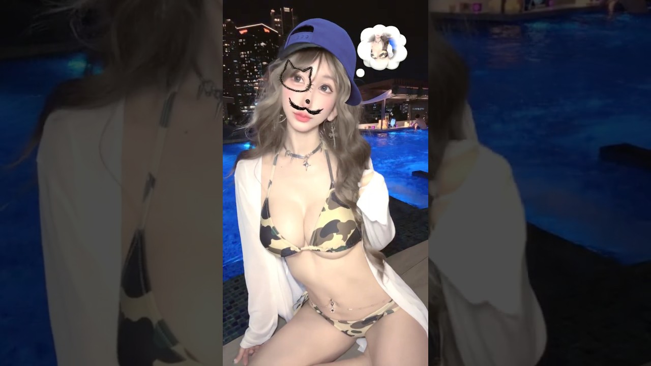 次は10日(金)うめきた蓮でDJしてるよ♡ #まめコス #dj #dj女子 #うめきた #ナイトプール #bikini #shorts