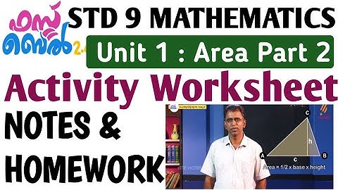 STD 9 Mathematics Chapter 1 Area Notes & Assignment / Victers Based / SCERT Class 9 Mathematics