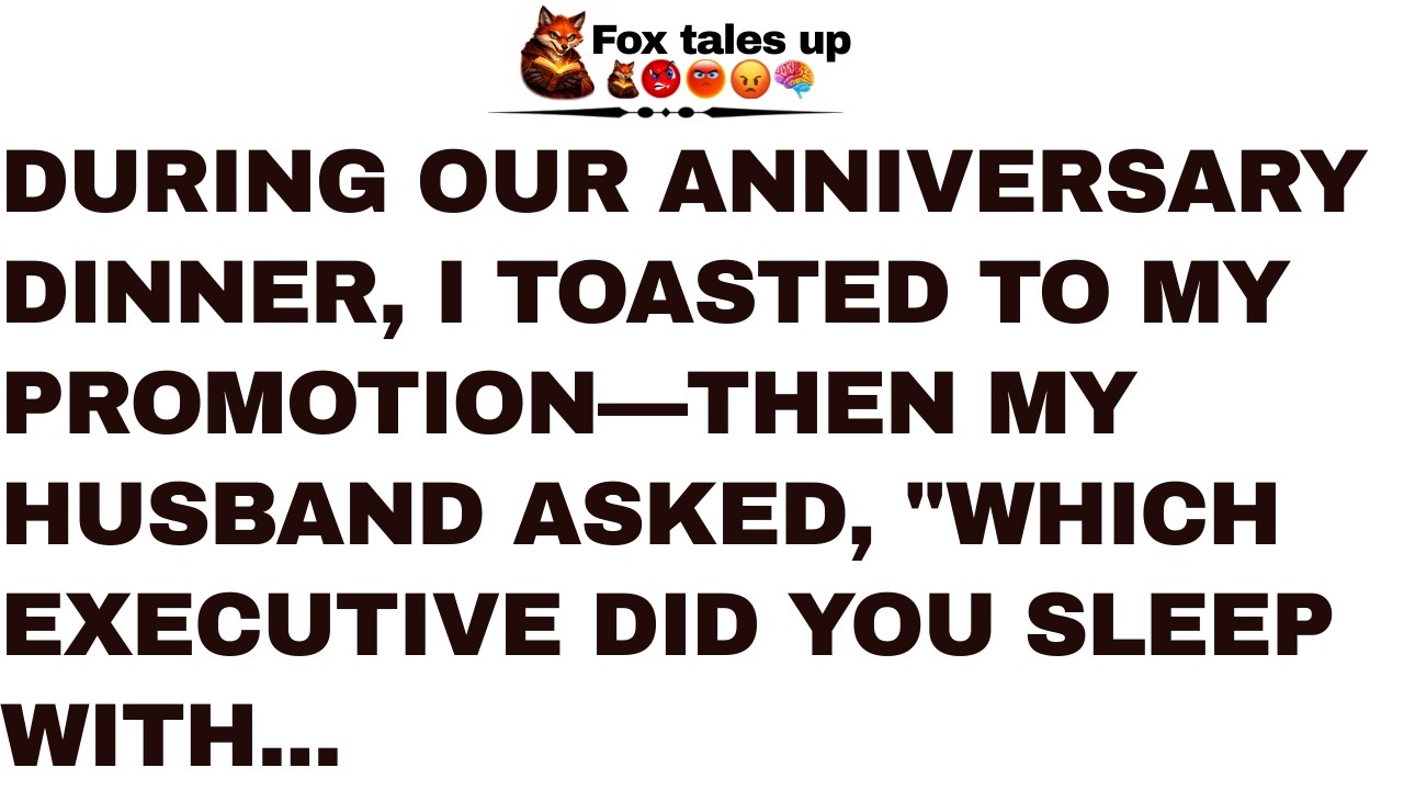 During our anniversary dinner, I toasted to my promotion—then my husband asked, 