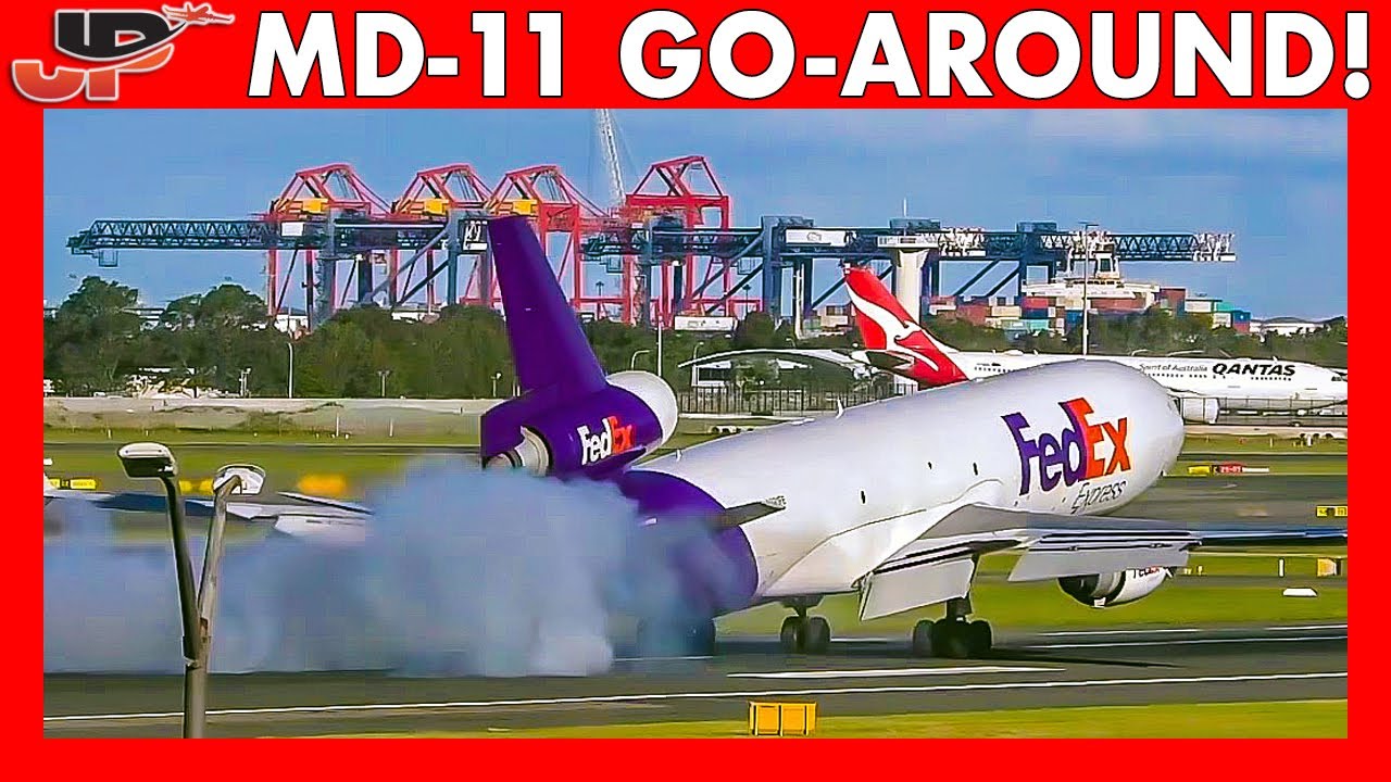 FedEx MD-11 Goes Around after Touchdown on the runway!