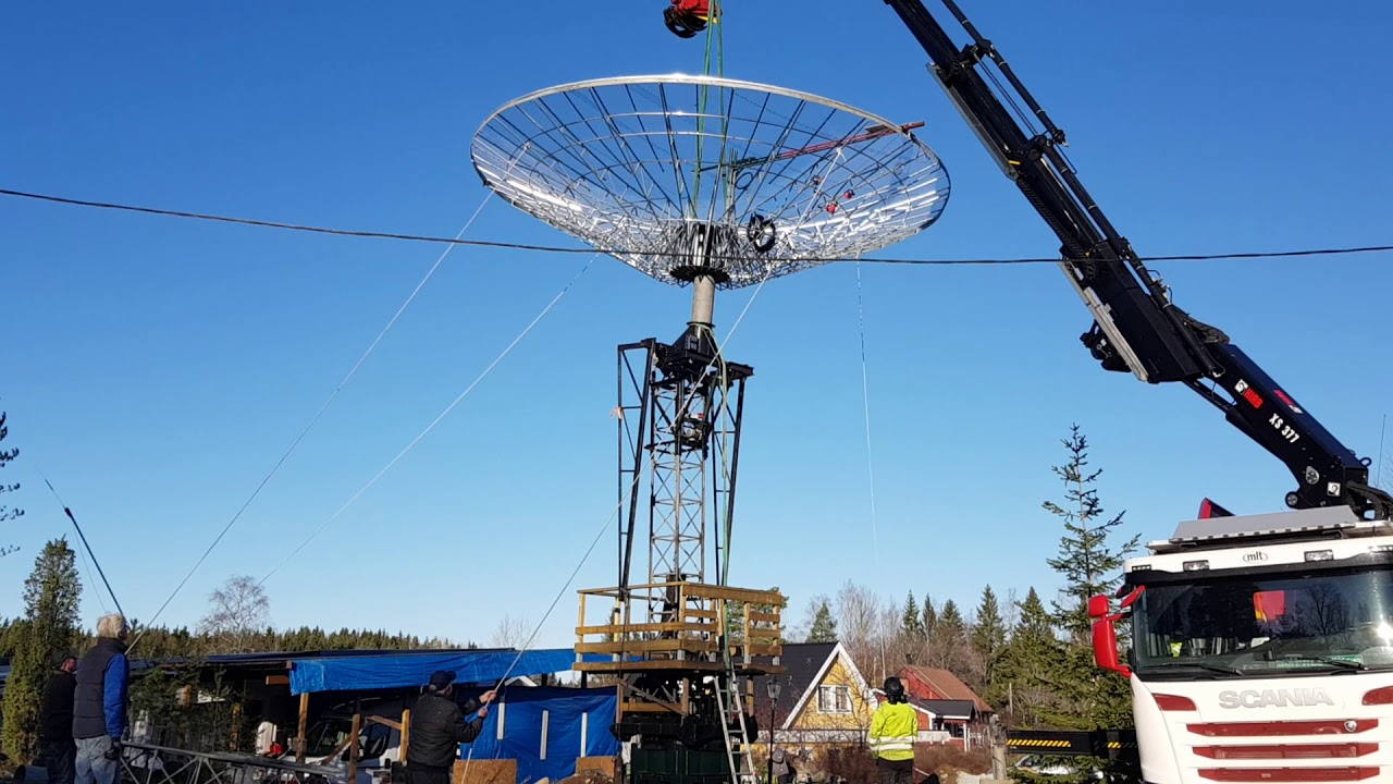 Final setup of my 8 meter  big dish antenna for 1296 MHz EME at SM5DGX