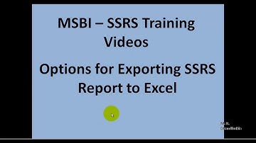 MSBI - SSRS - Options for Exporting SSRS Report to Excel